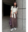 スウェードセンターステッチIラインスカート
