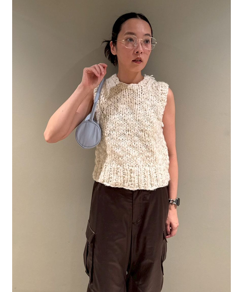 ウールミックスハンドニットベスト｜エミの通販｜&mall（アンドモール