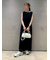 メッシュベロアバックドレープワンピース