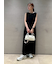 メッシュベロアバックドレープワンピース