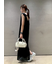 メッシュベロアバックドレープワンピース