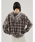 チェックフーディーシャツ
