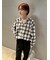 チェックフーディーシャツ
