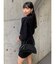 タックショルダーニットワンピース