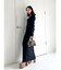 リブスリットロングワンピース