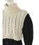 ノーカラーシャツワンピース×タートルケーブルニットベスト
