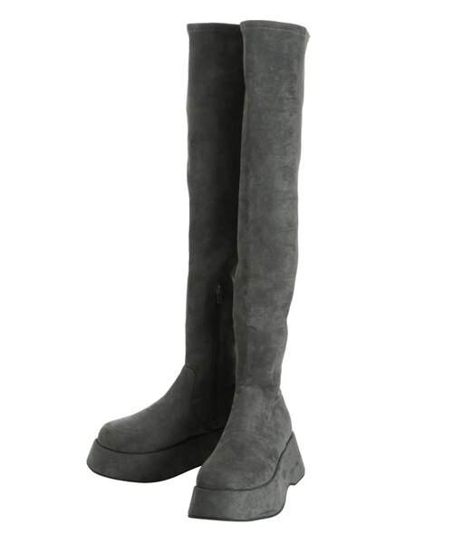 EMODA エモダ ローヒールフィットロングブーツ Sサイズ EMODA（エモダ）の「ローヒールフィットロングブーツ（ブーツ）」 - WEAR