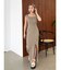 ワイドストラップリブスリットワンピース