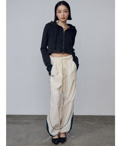 EMODA ショートレイヤードフーディー ショートパーカー ショート