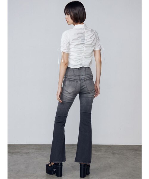 カットアウトハイウエストフレアパギンス｜エモダの通販｜&mall