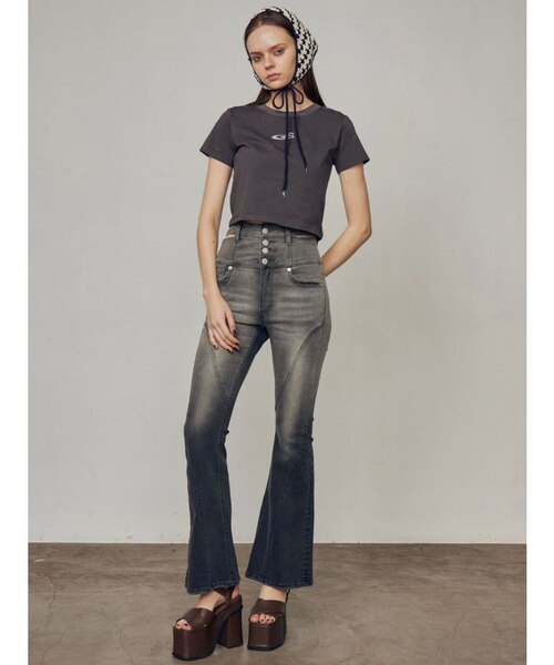 EMODA ハングレースアップハイウエストパギンス サイドレースアップ