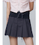 リブワイドプリーツスカート