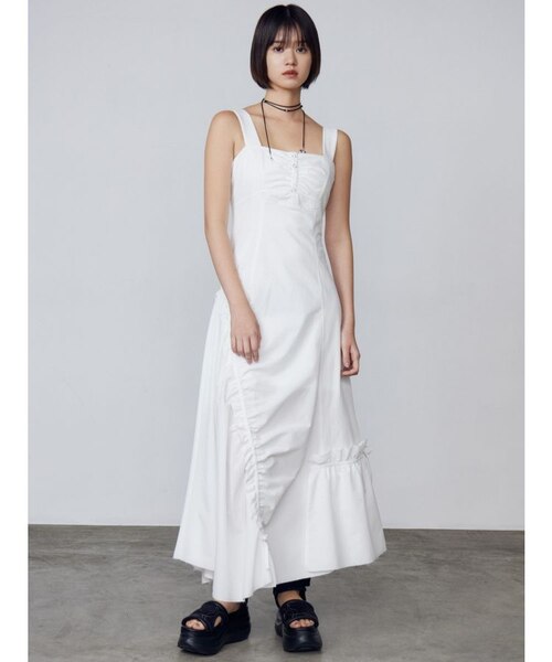 アシンメトリードローマキシワンピース｜エモダの通販｜&mall
