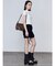リブカッティングショートスリーブトップ