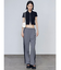 リブカッティングショートスリーブトップ