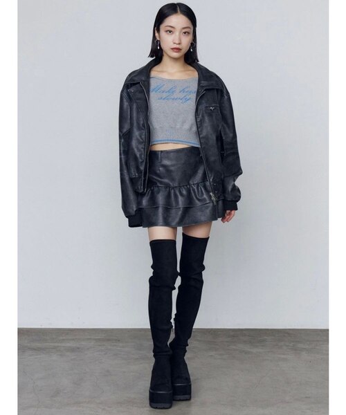 EMODA スクエアフィットロングブーツ ニーハイブーツ EMODA ニーハイ