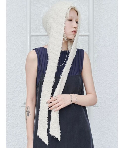 VEQUM】KNIT HOOD MUFFLER｜エモダの通販｜&mall（アンドモール