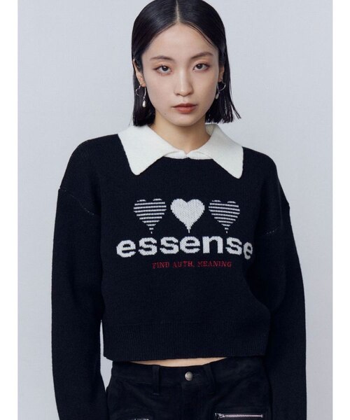 ハートロゴジャガードニット｜エモダの通販｜&mall（アンドモール
