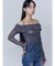 オフショルダーギャザートップ