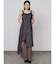 テープフリルアシンメトリーマキシワンピース