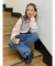 ショルダーストラップカットオフデニム