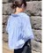 スリーブギャザーデザインハーフスリーブシャツ