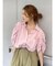 スリーブギャザーデザインハーフスリーブシャツ