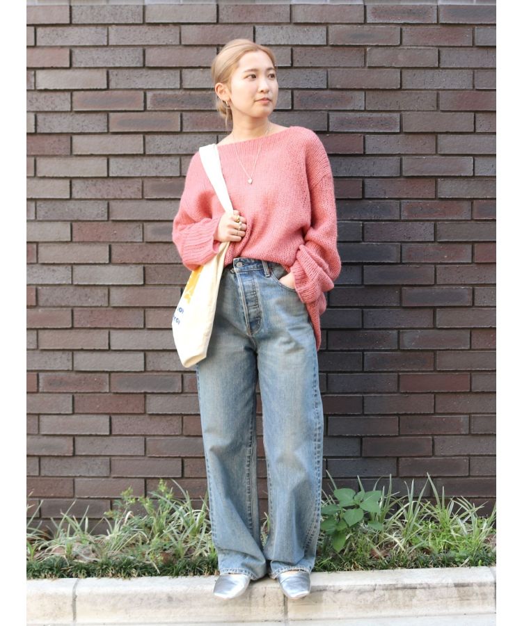 透かし編みル－ズニット