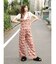 エスニックフラワープリントラフパンツ