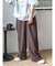 ウール混ルーズタックパンツ