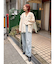 開襟サテンルーズシャツ
