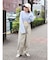 【WEB限定】ナイロン混ボリュームラフパンツ