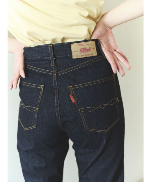 ungrid×井桁弘恵コラボ　ハイウエストロールアップデニム　ブルー 井桁弘恵さんコラボ ハイウエストロールアップデニム[品番