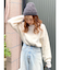 カシミヤ混スムース編みルーズニット