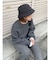 カシミヤ混スムース編みルーズニット