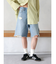クラッシュデザインデニムハーフパンツ