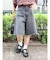 クラッシュデザインデニムハーフパンツ