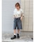 クラッシュデザインデニムハーフパンツ