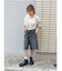 クラッシュデザインデニムハーフパンツ