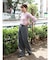 タックストレートパンツ