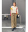 カットオフデザインラフ起毛タックパンツ