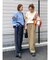 カットオフデザインラフ起毛タックパンツ