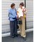 カットオフデザインラフ起毛タックパンツ