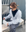 Vネック起毛ルーズニット