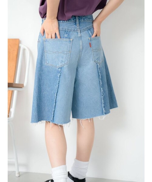 リメイクハーフデニムパンツ リメイクデニムハーフパンツ｜アングリッドの通販｜&mall