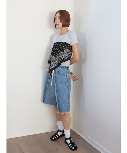 リメイクデニムハーフパンツ｜アングリッドの通販｜&mall