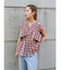 【WEB限定】フリルデザインチェックブラウス