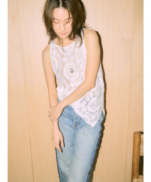 【Htage】バックデザインレーストップス Htage】バックデザインレーストップス（Tシャツ/カットソー