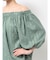 オフショルラメドビーハーフスリーブブラウス