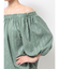オフショルラメドビーハーフスリーブブラウス